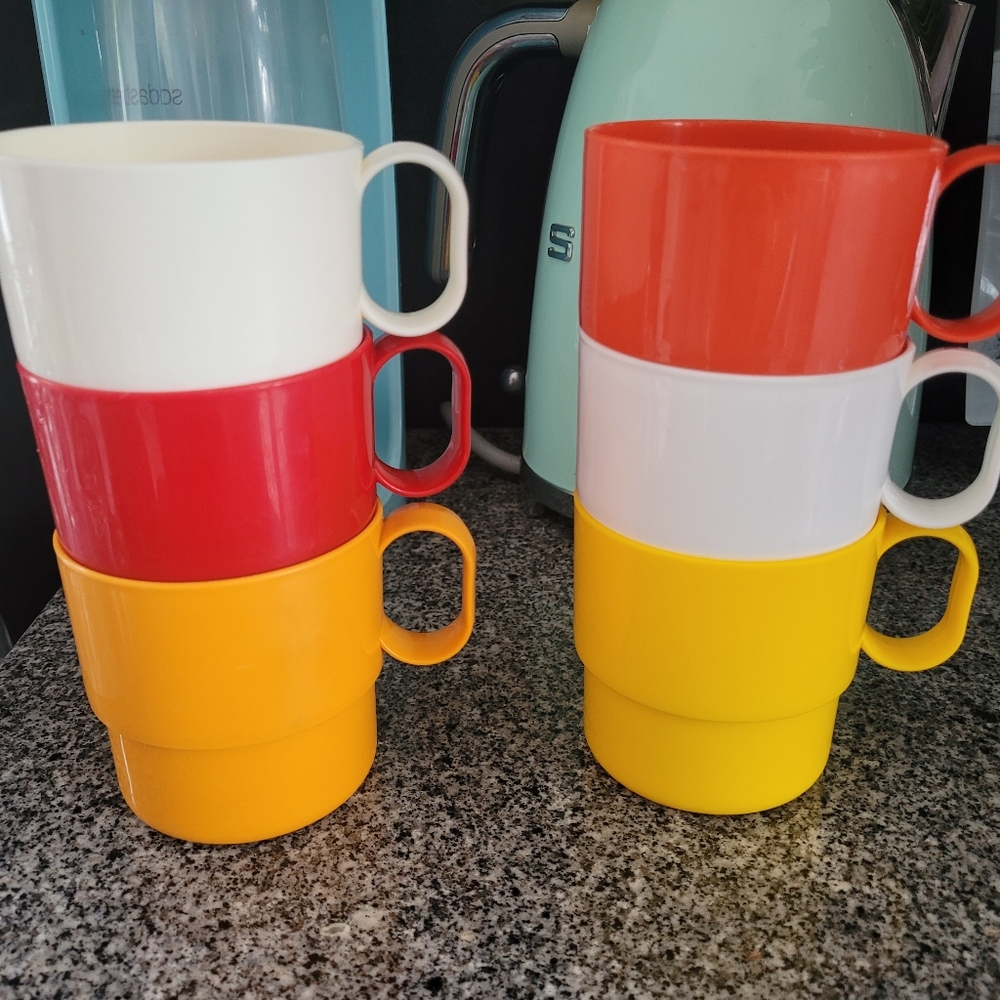Plastic stacking mugs by Decor Australia.